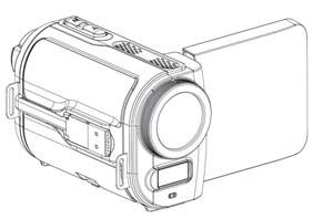 Como preparar a Filmadora Visão geral do produto Tela LCD Alto-falante Obturador Reprodução Como Joystck - Para cima: Ícone Para baixo: