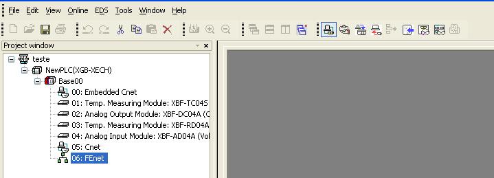 15 COMUNICAÇÃO Ethernet: CLP XGB / XBL EMTA - No XG5000: 1. Click em Tools > Network Manager para abrir o XG-PD; 2.