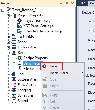 198 - Backup complete device : deve ser um bit que mostrará quando o backup da receita estiver completo. - Basic recipe storage : onde serão salvos os valores da receita.