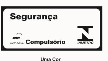 preto e branco poderá ser utilizada na embalagem somente no caso da mesma possuir cor parecida com a do selo colorido; c) O tamanho mínimo para a logomarca do Inmetro nos selos é de 5mm.