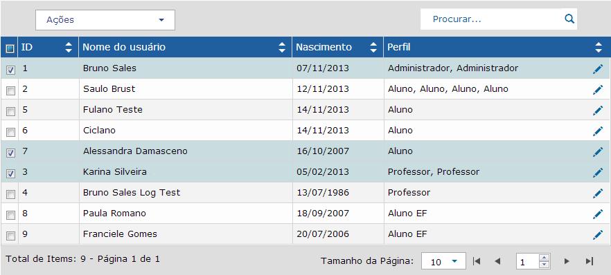 63/ 76 Algumas vezes, durante o processo manual de cadastramento de usuários ou durante a importação, alguns usuários podem ficar desvinculados da estrutura da escola, para corrigir esse problema