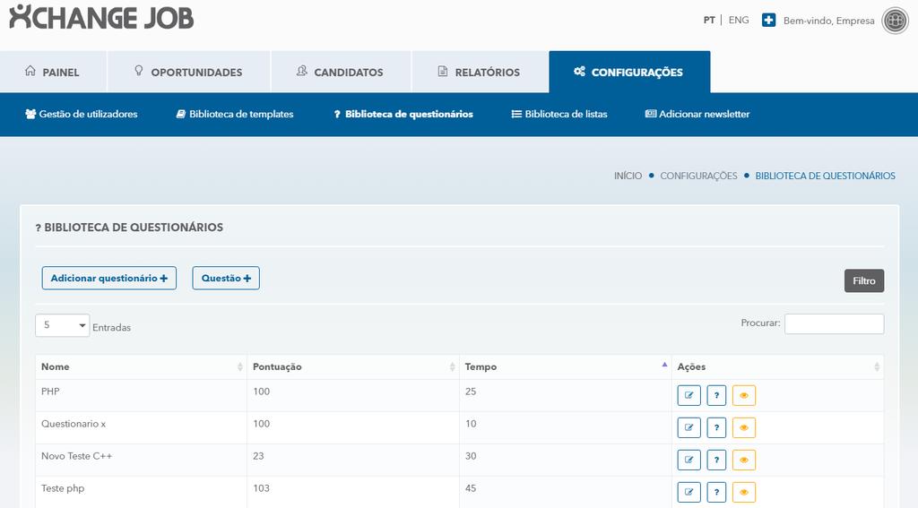 Figura 58 Adicionar template Para editar os dados previamente inseridos, o utilizador pode aceder à opção à sua atualização.