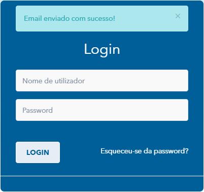 Indicar e-mail referente ao username registado e selecionar botão Enviar.