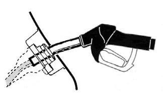 Qualquer excesso de combustível encherá o espaço de expansão, o que poderá fazer verter o combustível. Os derrames de combustível podem ser perigosos para os outros utentes da estrada.