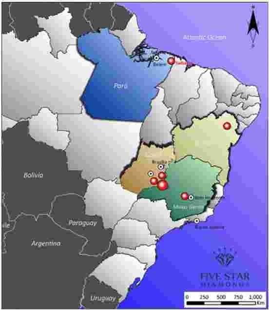 FIVE STAR ASSET PORTFOLIO.! v I PROJETO CATALÃO / GOIÁS, BRASIL É um projeto de diamantes em estágio avançado localizado no famoso distrito dos diamantes de Coromandel.