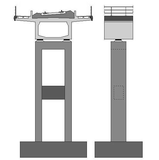 Encontro Nacional Betão Estrutural 2004 3 a) b) Figura 3: Pilares e Tabuleiro: a) pilares verticais; b) parte superior dos pilares P2 e P3 3.