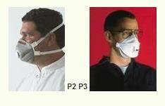 Máscaras de proteção Existem basicamente 3 tipos de filtros: - mecânicos - químicos - combinados (mecânicos e químicos) Filtros mecânicos -Proteção contra pós e partículas, distinguem-se pela cor