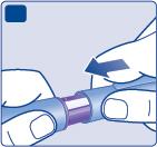 Quando a agulha estiver tapada, empurre completamente e com cuidado a proteção exterior da agulha. Desenrosque a agulha e deite-a fora com cuidado.
