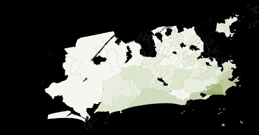 Rio de Janeiro 50% 40% Leblon Ipanema Lagoa Gávea Jardim Botânico Turiaçu Senador Camará Coelho Neto Pavuna Cavalcanti 2.873 2.639 2.558 2.335 2.334 20.880 19.484 17.728 16.773 15.