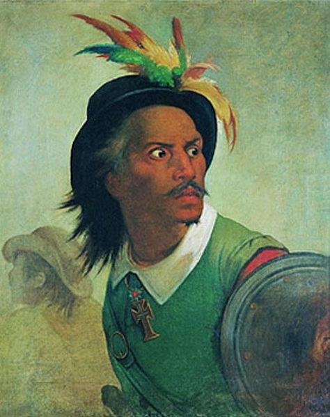 Pernambuco Negro liberto, o mestrede-campo Henrique Dias participou dos 24 anos de guerra contra a invasão holandesa, sendo ferido oito vezes em