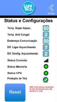 Ícone Amarelo: Memória Apagada, faça as configurações necessárias do sistema e Desligue a IHM da alimentação, espere alguns segundos e ligue novamente.