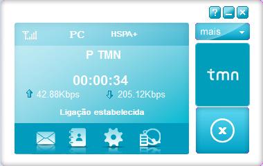 4.2 Ligação à Internet Se tiver acedido à internet, pode procurar páginas Web, e pode igualmente receber SMS enquanto estiver a surfar na Internet. Clique sobre o botão Ligar.