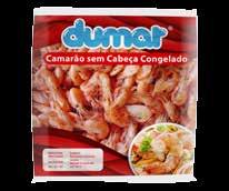 Camarão sem cabeça congelado Camarão filé cozido congelado Código Peça Pacote Caixa Pedido mínimo 60 Maris 36 / 40 1 Kg 20 Kg 1 pacote 8027 Dumar 36 / 40 1 Kg 20 Kg 1 pacote 8026 Dumar 71 / 90 1 Kg