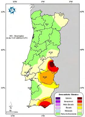 17 Representação espacial da duração da onda de calor (dias) (7 a 18 de Julho 2006) Figura 3.