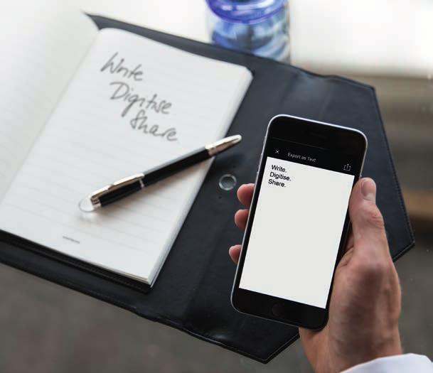 O Montblanc Augmented Paper permite-lhe escrever em papel tradicional e aceder às suas notas manuscritas no seu tablet ou smartphone. Comece no papel. Continue onde quiser.