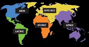 Ipv4/IPv6 entre continentes Atribuição de