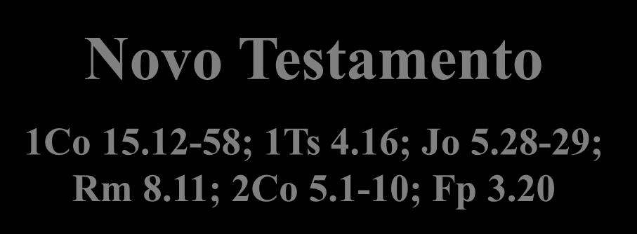 1-10; Fp 3.20 Antigo Testamento Jó 19.