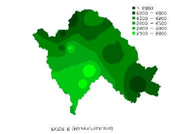 6.3.3 Declividade e Comprimento de Rampa Fator LS A partir do levantamento topográfico da área que pertence à bacia em estudo, em formato digital dentro do ambiente SPRING (curvas de nível e pontos