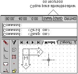 Ao ativar tais comandos, verifique que ao arrastar o cursor sobre a área de desenho, ocorre o deslocamento programado, percebemos também a exibição da grade.