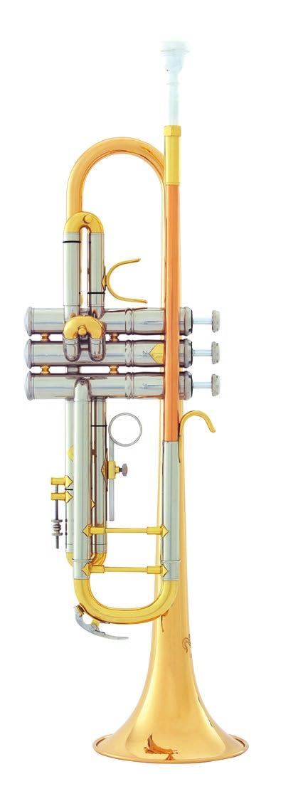 trompetes QTR301S Trompete Piccolo em Bb/A Afinação em Bb/A, Modelo Avançado, Campana Inteiriça em latão amarelo 99,50mm, Calibre