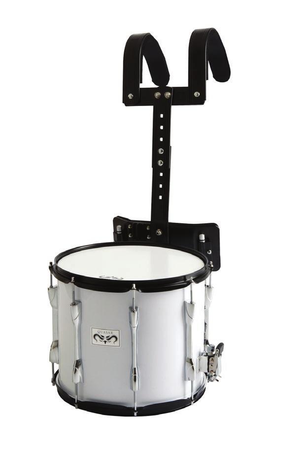 QMPZ1412 Caixa Tenor Aro Duplo Medida: 14x12, Fusto Confeccionado em Madeira com 7 folhas de Birch Americano revestido com poliéster branco, totalizando 8mm de espessura; com bordas em 45º