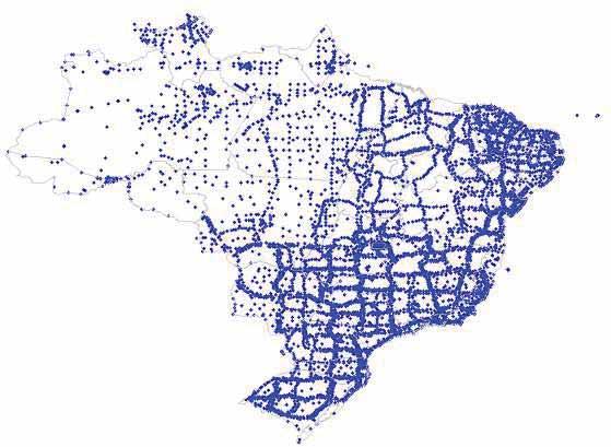 30 A distribuição das estações da realização SIRGAS2000 é apresentada na Figura 4. Figura 4 - Distribuição das estações da realização SIRGAS2000. (Fonte: IBGE, 2008).