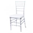 Prada Tiffany Castanho (Assento Branco) 0,40 x 0,40 x 0,98m Cadeira Prada Tiffany Castanho (Assento