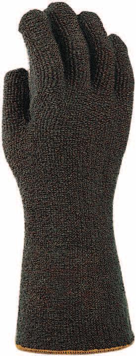 Nível máximo de resistência ao corte. DESCRIPTION Knitted 100% aramid terry cloth, loop stitched knitted (external side) and raised jersey (internal side). 11 cm protective cuff.