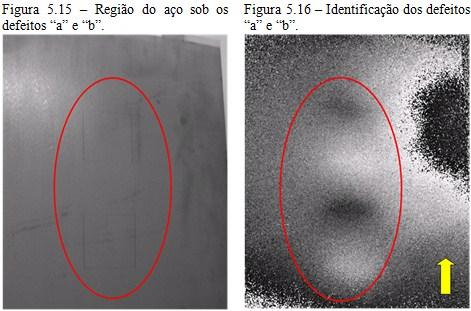 95 Nota-se que os defeitos podem ser identificados com certa dificuldade, pois não há formação de franjas completas.