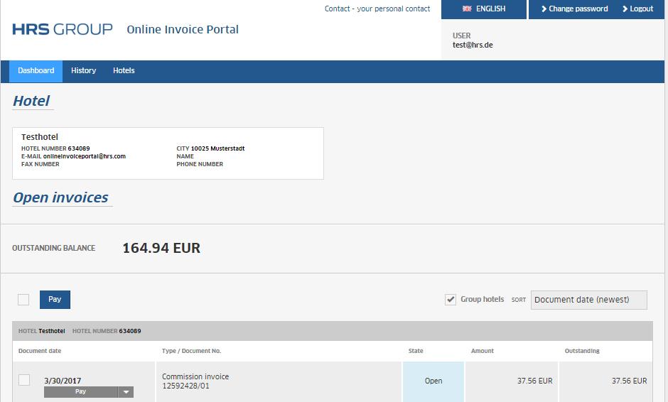 O Online Invoice Portal do GRUPO de relance Pode usar o Online Invoice Portal do GRUPO HRS para executar as seguintes correcções: Para emendar o Datas de chegada & partida o Número de noites, quartos