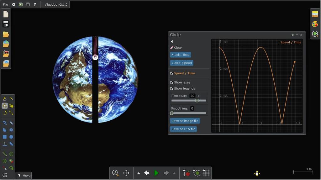 8 Figura 3: Elementos 2D e análise gráfica Fonte: Print screen de experimento virtual construído no Software Algodoo, produzido pela autora.
