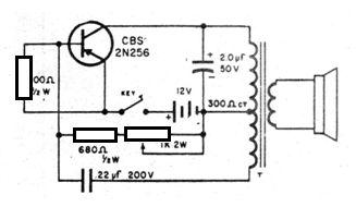 Newton C. Braga 9- Oscilador Hartley de Áudio Este oscilador antigo aproveita um transformador de saída de rádio transistorizado da época.