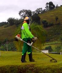 Atividade realizada com auxílio de uma roçadeira. Consiste no corte de plantas indesejáveis a altura mais próxima do solo. Fonte: o autor. 3.