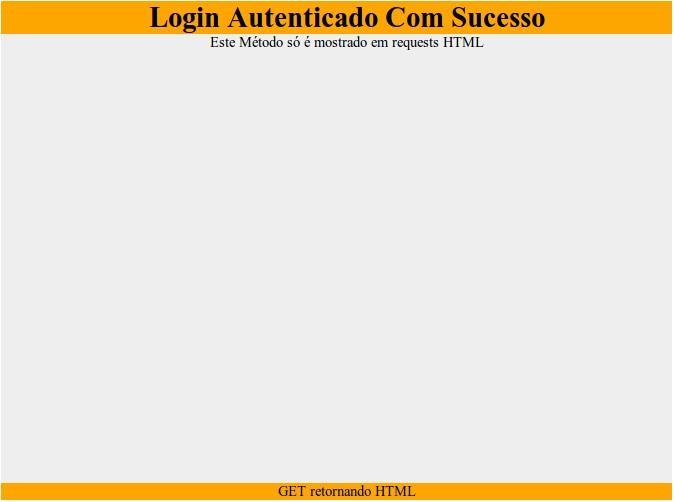 um documento HTML. Nesse exemplo o código de resposta da requisição HTTP seria 200 OK. Figura 31 usuário autenticado.