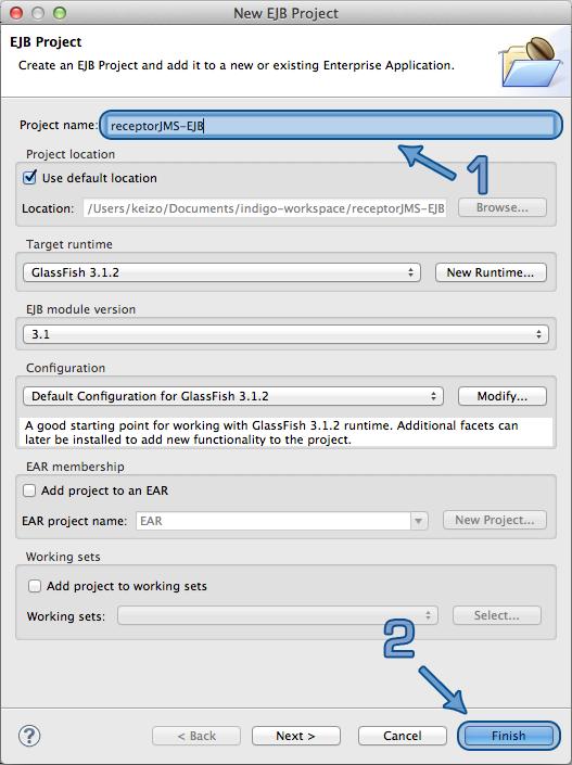 JMS 48 58 Crie um pacote chamado br.com.k19.mdbs no projeto receptorjms-ejb. 59 Adicione no pacote br.com.k19.mdbs um Message Driven Bean para receber e processar as mensagens do tópico noticias do Glassfish.