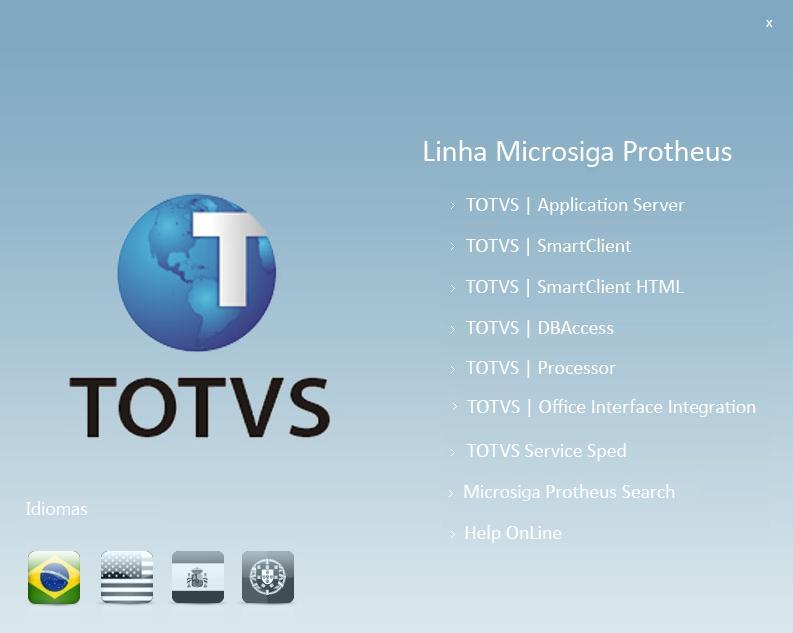 2 Instalação Os aplicativos são instalados por meio do DVD de instalação da Linha de Produto Microsiga Protheus. Ao colocar o DVD no computador a tela de abertura do instalador aparecerá. Importante!