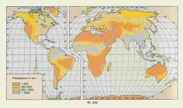 Precipitação média em Julho: Circulação idealizada CLIMA: Circulação real CONCEITOS DE PRECIPITAÇÃO: É denominada precipitação, toda água proveniente do meio atmosférico que