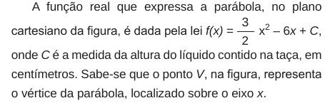 2 QUESTÃO 01 A parte interior de uma taça foi gerada pela rotação de uma parábola em torno de um eixo z, conforme