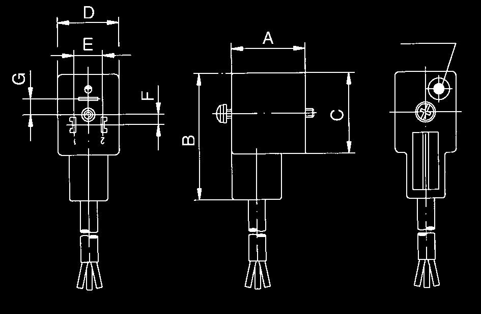 PG 9 para cabo de Ø 6 e Ø 8 mm + parafusos de fi xação com cabo de 2 m Dados técnicos e dimensões [mm] Tipo Circuito