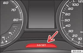 Aviso de velocidade No ecrã do painel de instrumentos irá ser avisado quando baixar da velocidade ajustada.