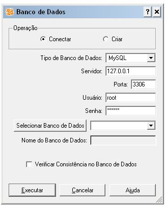 2 Clique na opção Banco de dados do menu Arquivo. 6.