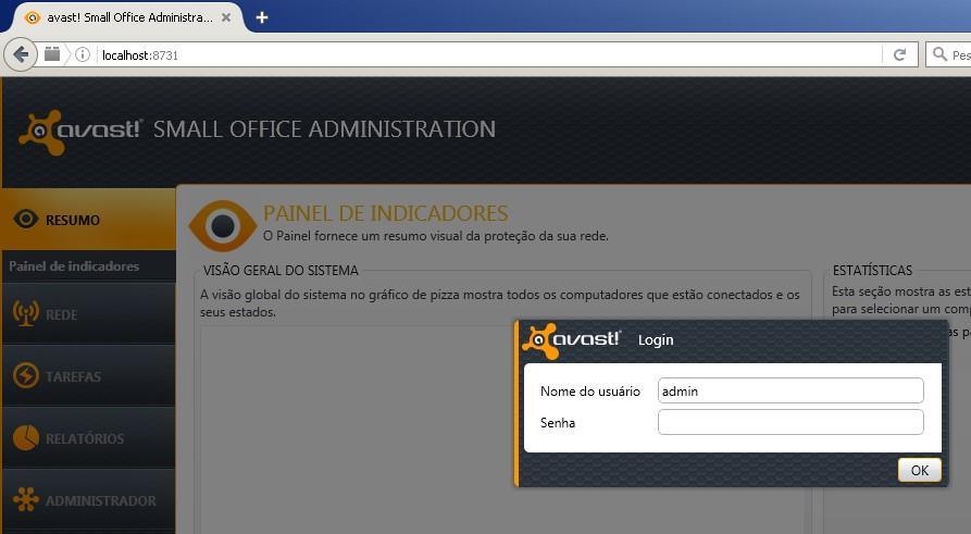 25. Agora poderá realizar o acesso a console de administração através do seu navegador, digitando seu IP seguido da porta 8731, ou clicando no ícone disponível no Menu Iniciar e na Área de Trabalho.