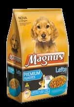 Magnus Premium Cães CÃES FILHOTES SABOR LEITE CÃES FILHOTES SABOR VEGETAIS 10,1 kg 25,0 kg 1,0 kg 10,1 kg 25,0 kg Proteína