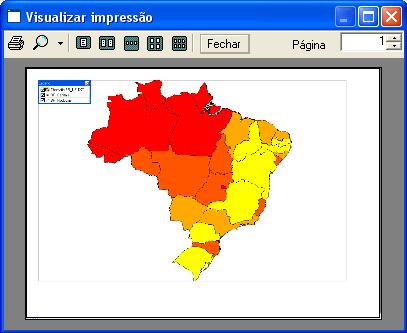 Figura 26 - Janela Visualizar impressão Imprimir Mapa: envia o mapa para impressão para a impressora selecionada (Figura 27).