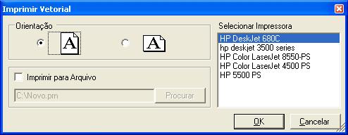 impressora PostScript (geralmente indicada como impressora PS - Post Script). O arquivo poderá ser salvo na extensão padrão (prn) ou com a extensão ps.