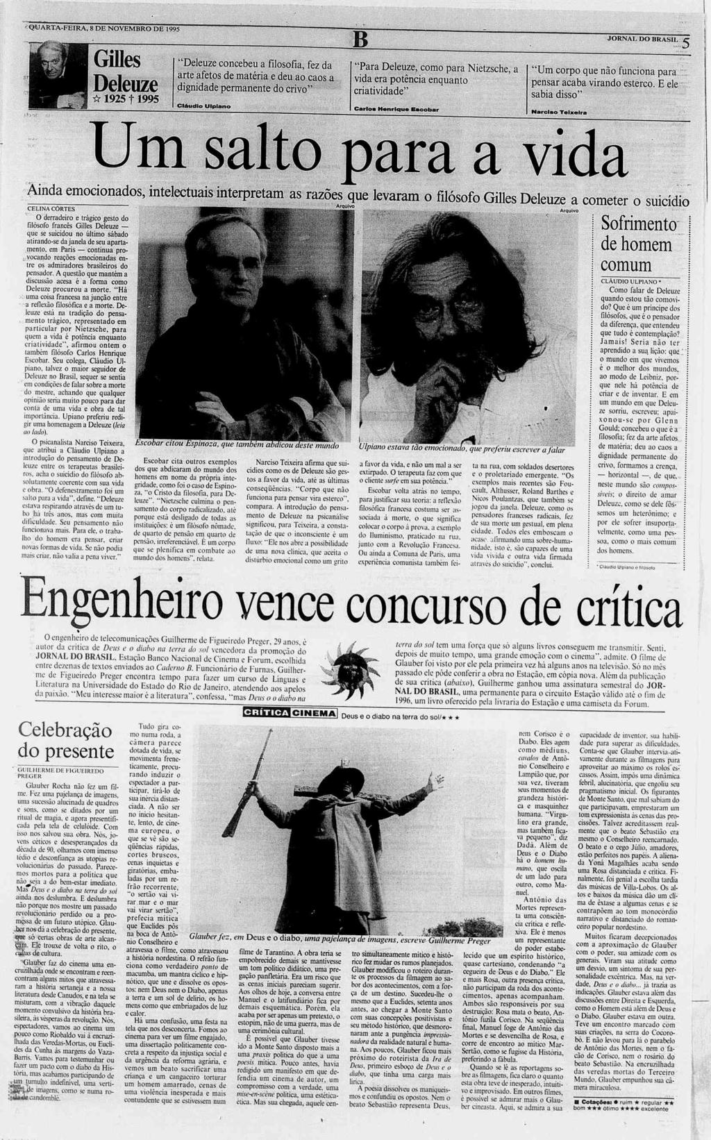 QUARTA-FERA, 8 DE =* - NOVEMBRO DE 1995.