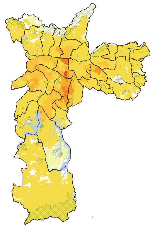 Figura 2 - Proporção (%) da população residente segundo áreas de ponderação I e raça/cor. Município de São Paulo, 2010.