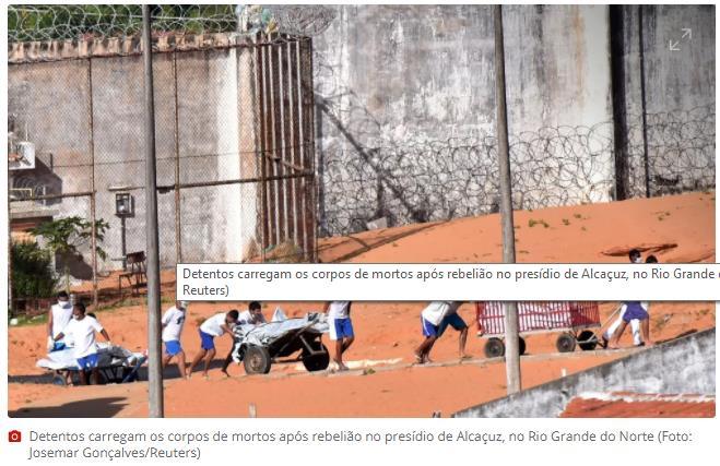 O estudo destaca as mortes em rebeliões em presídios de Manaus, Rio Grande do Norte e outros estados, além de episódios de violência nos estados no Espírito Santo, no Rio de Janeiro, em Fortaleza e