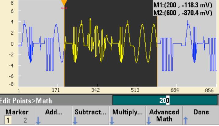 Uma biblioteca de sinais integrados ajuda a criar formas de onda complexas rapidamente.