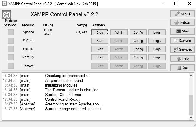 do Apache, inicializando o serviço do Apache, conforme pode ser observado na Figura 3.